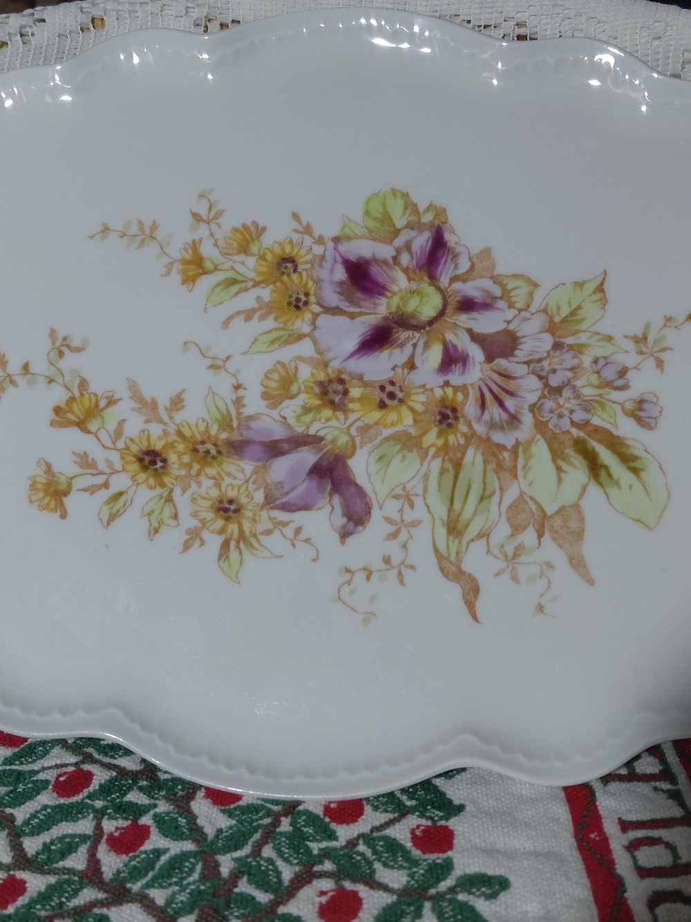 Antique Floral Dressing Table Tray